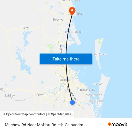 Muchow Rd Near Moffatt Rd to Caloundra map