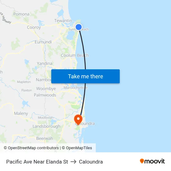 Pacific Ave Near Elanda St to Caloundra map