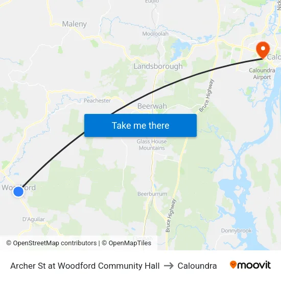 Archer St at Woodford Community Hall to Caloundra map