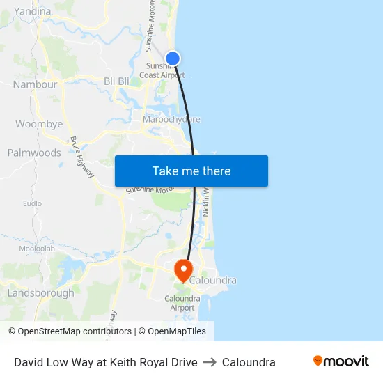 David Low Way at Keith Royal Drive to Caloundra map