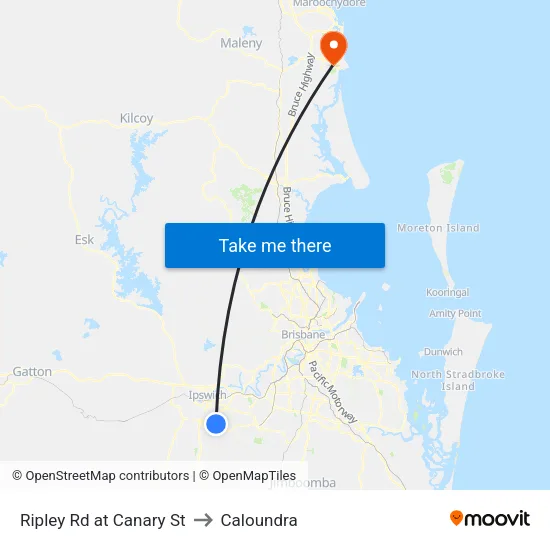 Ripley Rd at Canary St to Caloundra map