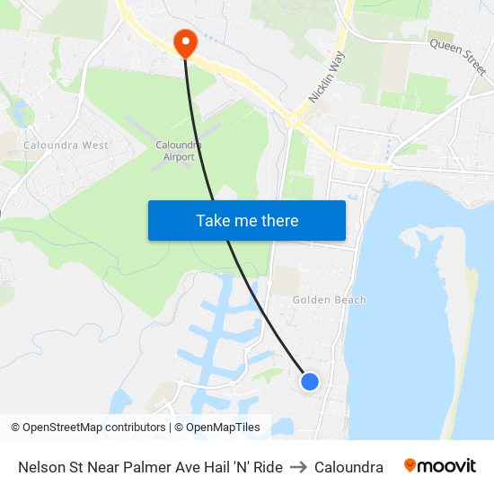 Nelson St Near Palmer Ave Hail 'N' Ride to Caloundra map