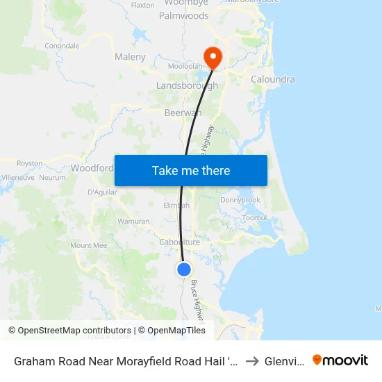 Graham Road Near Morayfield Road Hail 'N' Ride to Glenview map