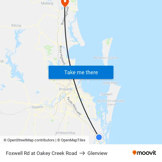 Foxwell Rd at Oakey Creek Road to Glenview map