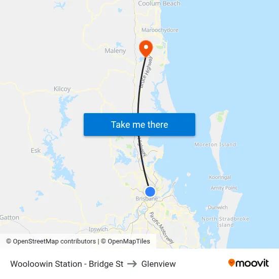 Wooloowin Station - Bridge St to Glenview map