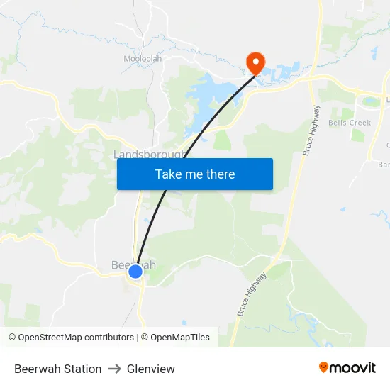 Beerwah Station to Glenview map
