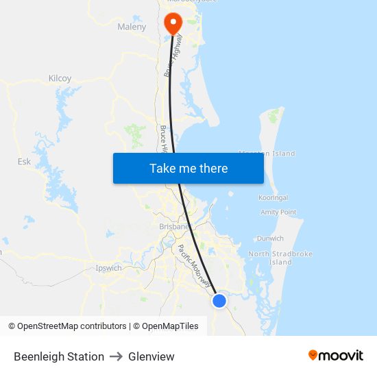 Beenleigh Station to Glenview map