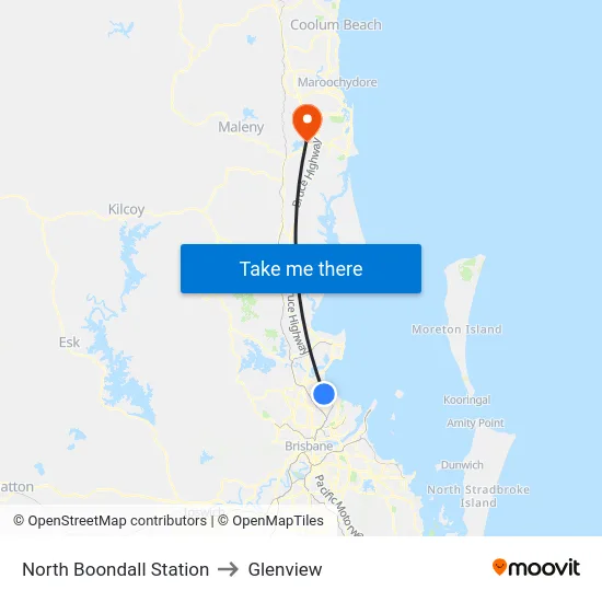 North Boondall Station to Glenview map