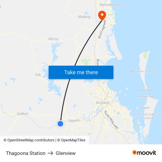 Thagoona Station to Glenview map