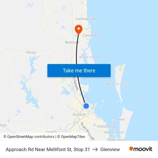 Approach Rd Near Mellifont St, Stop 31 to Glenview map