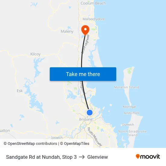Sandgate Rd at Nundah, Stop 3 to Glenview map