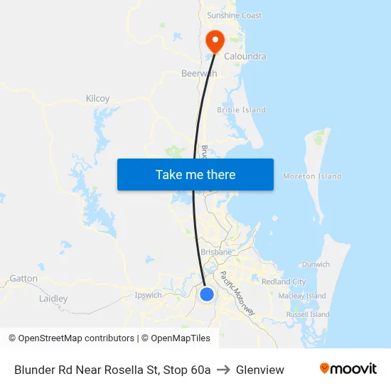 Blunder Rd Near Rosella St, Stop 60a to Glenview map