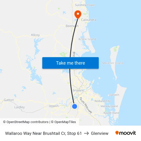 Wallaroo Way Near Brushtail Cr, Stop 61 to Glenview map