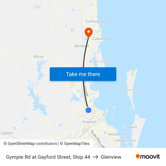 Gympie Rd at Gayford Street, Stop 44 to Glenview map