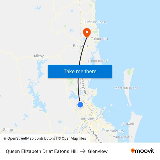 Queen Elizabeth Dr at Eatons Hill to Glenview map