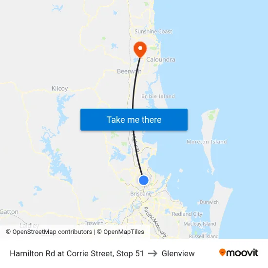 Hamilton Rd at Corrie Street, Stop 51 to Glenview map
