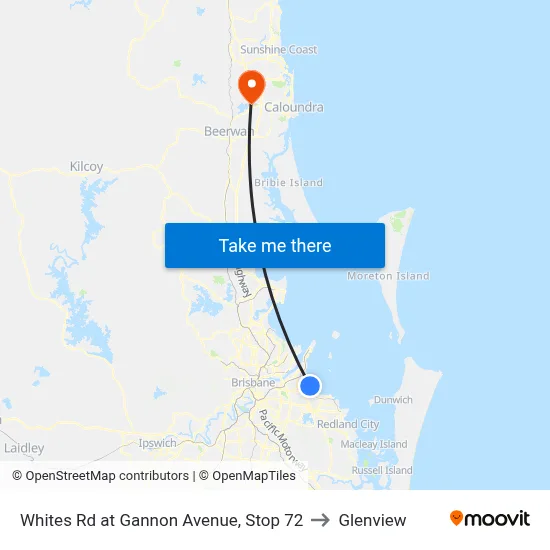 Whites Rd at Gannon Avenue, Stop 72 to Glenview map