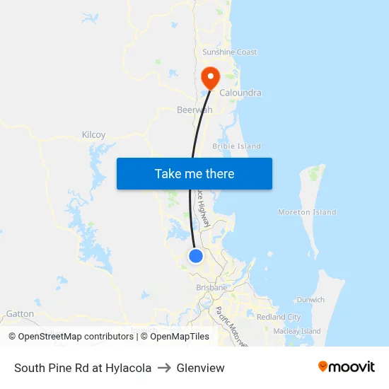 South Pine Rd at Hylacola to Glenview map