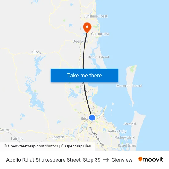 Apollo Rd at Shakespeare Street, Stop 39 to Glenview map