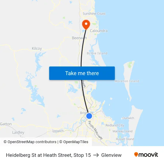 Heidelberg St at Heath Street, Stop 15 to Glenview map