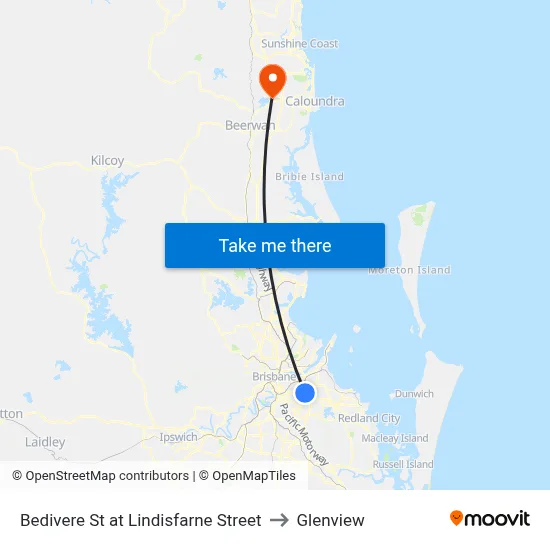 Bedivere St at Lindisfarne Street to Glenview map