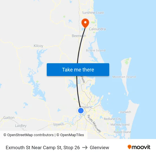 Exmouth St Near Camp St, Stop 26 to Glenview map
