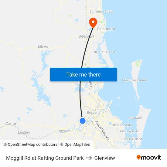 Moggill Rd at Rafting Ground Park to Glenview map