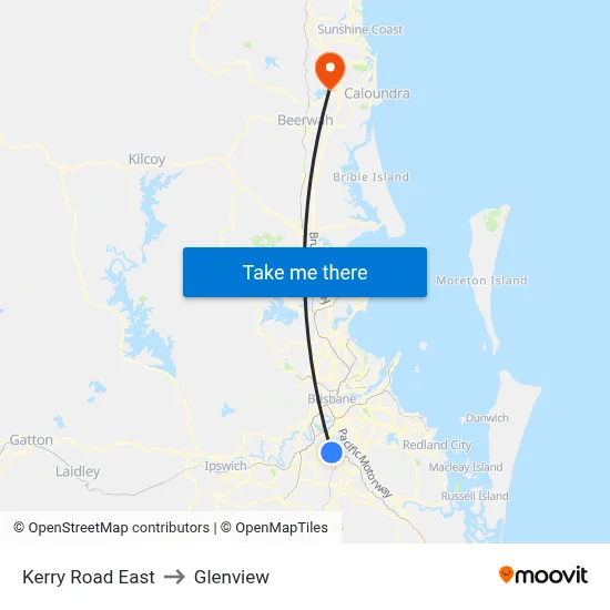 Kerry Road East to Glenview map