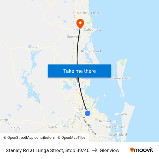 Stanley Rd at Lunga Street, Stop 39/40 to Glenview map