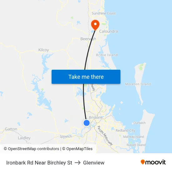 Ironbark Rd Near Birchley St to Glenview map