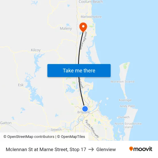 Mclennan St at Marne Street, Stop 17 to Glenview map