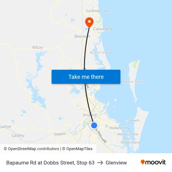 Bapaume Rd at Dobbs Street, Stop 63 to Glenview map