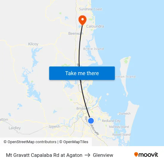Mt Gravatt Capalaba Rd at Agaton to Glenview map