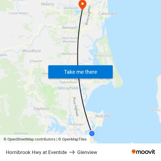 Hornibrook Hwy at Eventide to Glenview map