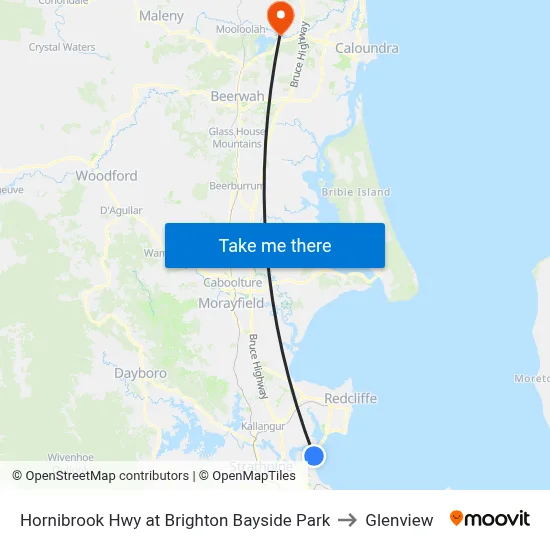 Hornibrook Hwy at Brighton Bayside Park to Glenview map