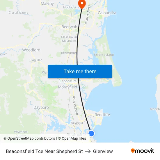 Beaconsfield Tce Near Shepherd St to Glenview map