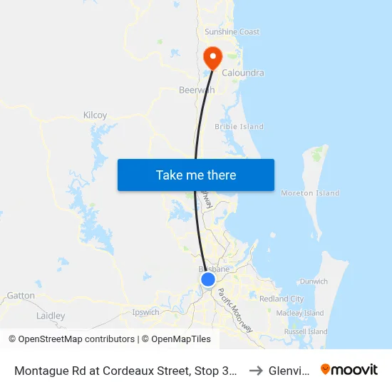Montague Rd at Cordeaux Street, Stop 30/14 to Glenview map