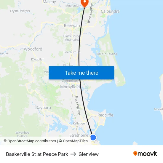 Baskerville St at Peace Park to Glenview map