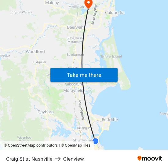 Craig St at Nashville to Glenview map
