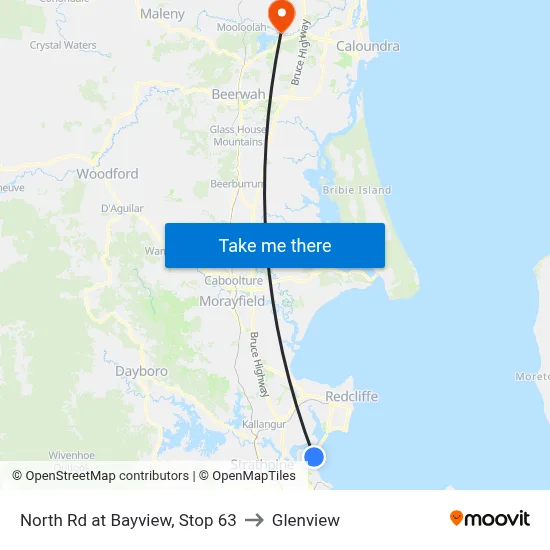 North Rd at Bayview, Stop 63 to Glenview map