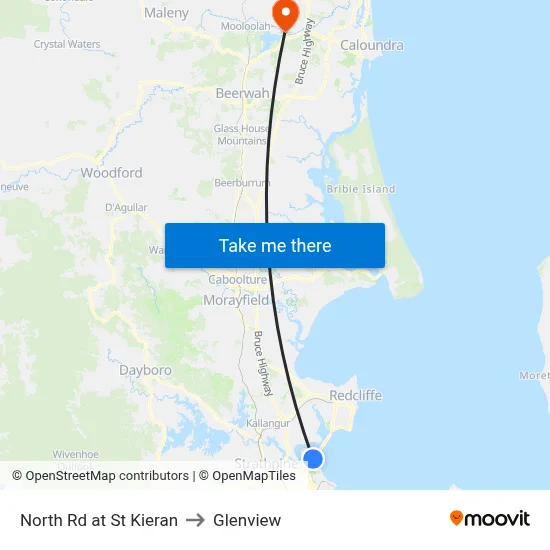 North Rd at St Kieran to Glenview map