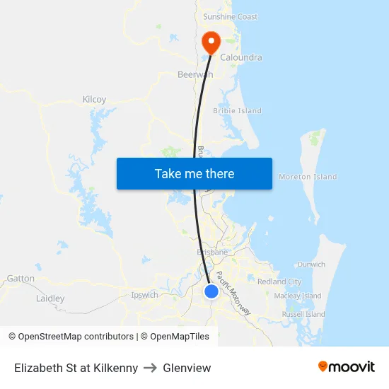 Elizabeth St at Kilkenny to Glenview map