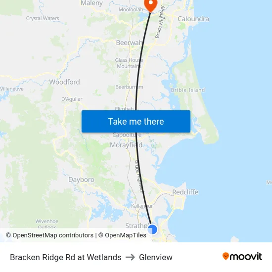 Bracken Ridge Rd at Wetlands to Glenview map