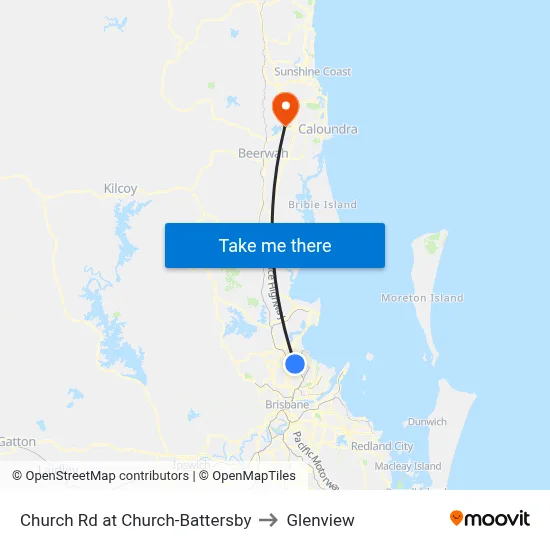 Church Rd at Church-Battersby to Glenview map