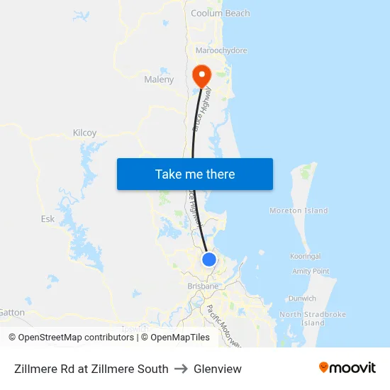 Zillmere Rd at Zillmere South to Glenview map
