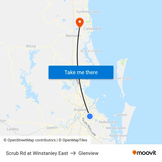 Scrub Rd at Winstanley East to Glenview map