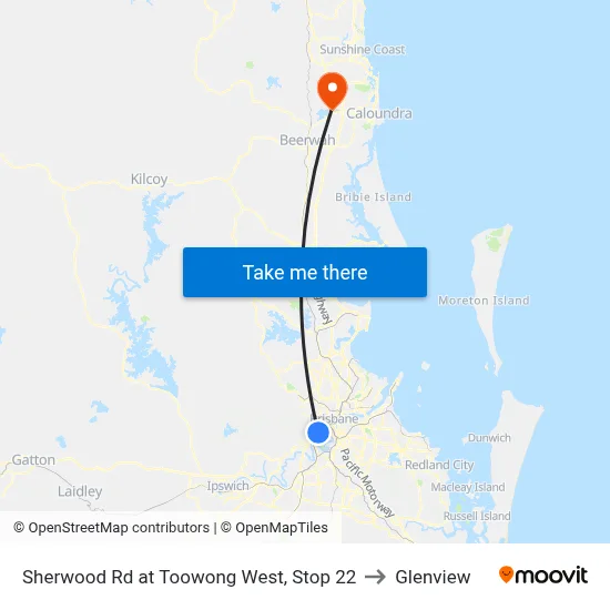 Sherwood Rd at Toowong West, Stop 22 to Glenview map