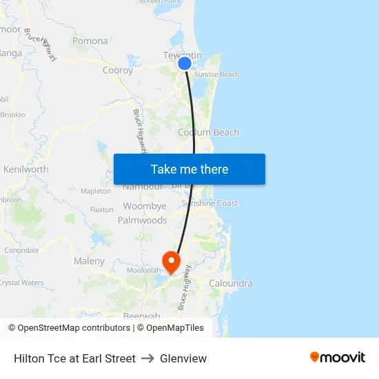 Hilton Tce at Earl Street to Glenview map
