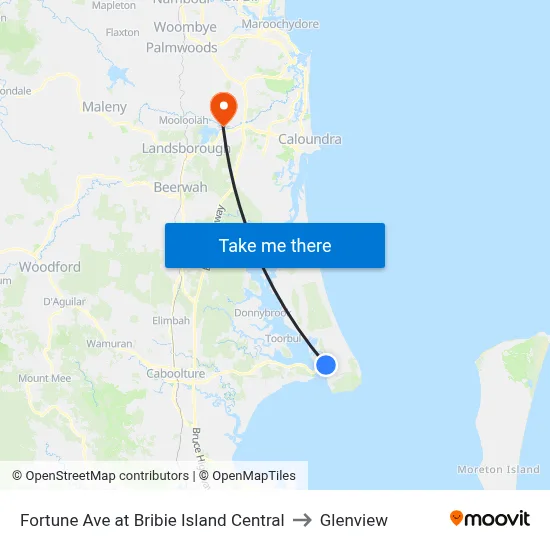 Fortune Ave at Bribie Island Central to Glenview map