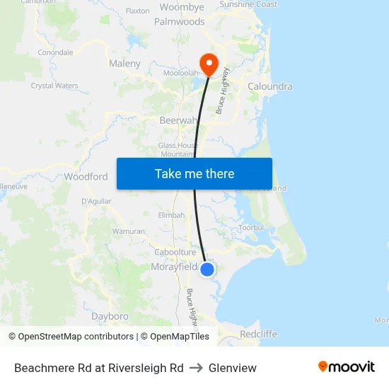 Beachmere Rd at Riversleigh Rd to Glenview map